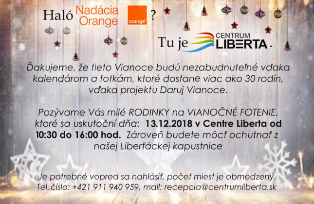 13.12.2018 - Vianočné fotenie v Liberte 13.12.2018 - Vianočné fotenie v Liberte